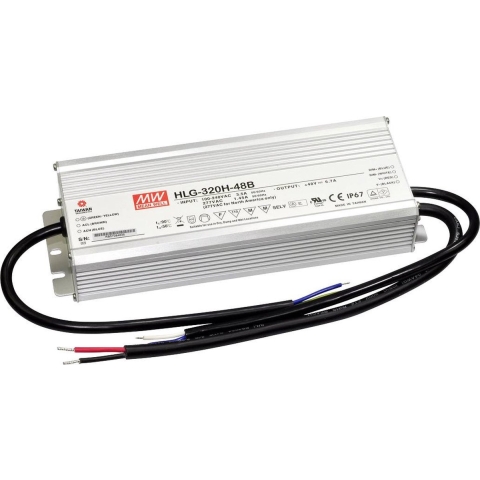 Mean Well HLG-320H-48B LED-driver, LED-transformator Constante spanning, Constante stroomsterkte 321 W 6.7 A 24 - 48 V/DC Dimbaar, PFC-schakeling,