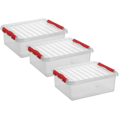 3x stuks opberg box/opbergdoos 25 liter 50 x 40 x 18 cm kunststof -