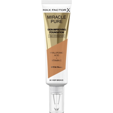 3x Max Factor Miracle Pure Foundation 82 Deep Bronze 30 ml