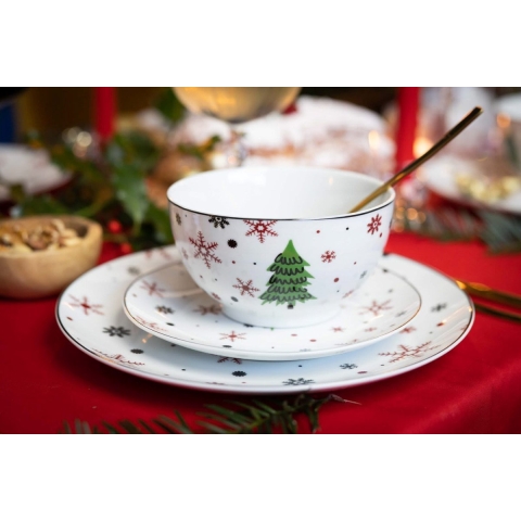 Studio Tavola Kerstservies - Porselein - Groen 16-delig / 4 personen