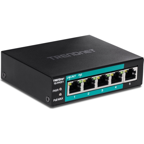 TRENDnet TE-FP051 5-poorts PoE+ switch Fast Ethernet Long Range