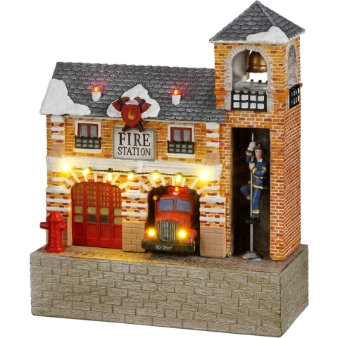 Fire station battery operated l21xb10xh26,5cm - Luville