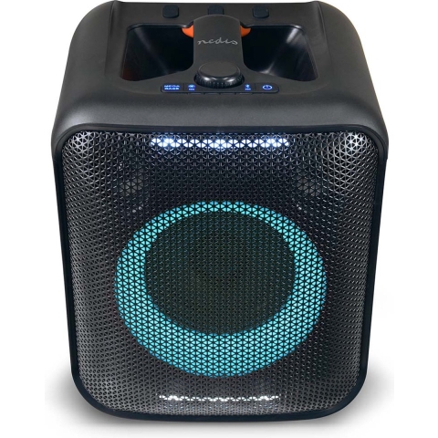 Nedis Bluetooth® Party Speaker | Maximale batterijduur: 5 uur | 150 W | Handgreep | Feestverlichting | Koppelbaar | Equalizer | Oranje / Zwart -