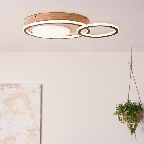 Brilliant G99749/76 Karney LED-plafondlamp LED 48 W Hout, Zwart