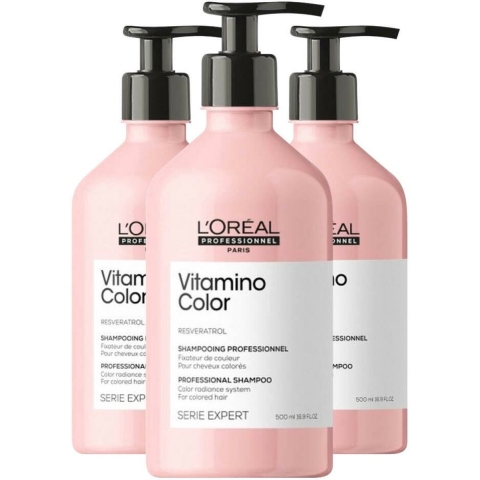 3x L'Oréal Professionnel Vitamino Color Shampoo 500 ml
