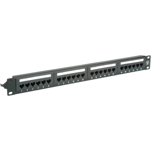 VALUE Cat.6A (Class EA) 19 Patchpaneel, 24 P, onafgeschermd, zwart