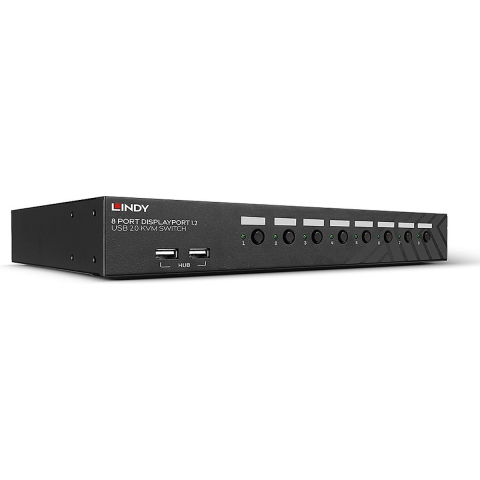 LINDY 8 Port DisplayPort 1.2 USB 2.0 KVM Switch KVM-switch 8 poorten DisplayPort 3840 x 2160 Pixel
