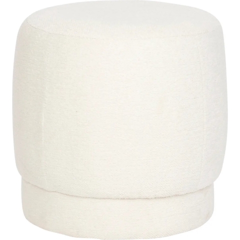 Poef om te zitten Perfect Seat - stof/hout - wit - D40 x H40 cm - bijzet stoeltjes -