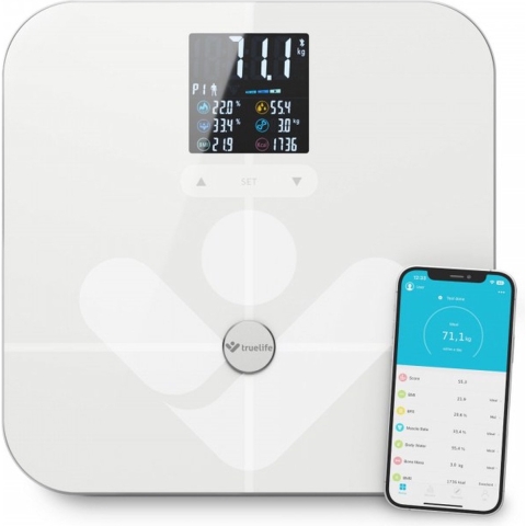 truelife FitScale W7 BT Personenweegschaal Weegbereik (max.): 180 kg Wit Met Bluetooth
