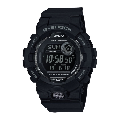 Casio GBD-800-1BER Horloge Elektronisch (l x b x h) 15.5 x 48.6 x 54.1 mm Zwart Materiaal (behuizing): Hars Materiaal (armband): Hars