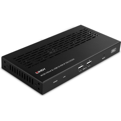 LINDY 4K30 HDMI & USB over IP Extender - Decoder Extender (verlenging) RS232
