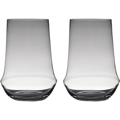 Set van 2x stuks transparante luxe grote vaas/vazen van glas 35 x 25 cm -