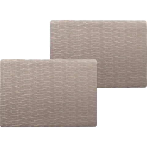 12x stuks stevige luxe Tafel placemats Jaspe taupe 30 x 43 cm -
