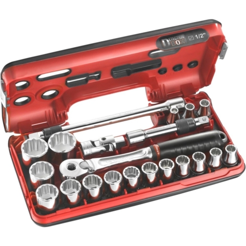 Facom 20-delige doppenset 1/2" 12-kant dbox 8-22mm - SL.DBOX501