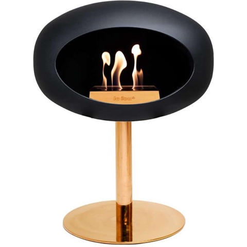 Le Feu Ground Steel Haard Bio Ethanol Low Black Rose GoldØ60 Paal
