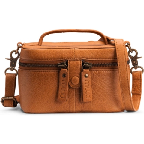 MUUD Lexi Mini Whisky - Handgemaakt leren mini tas voor diverse projecten 18x11x11cm