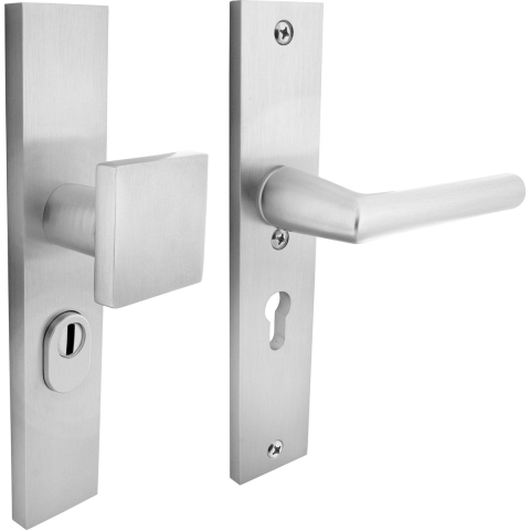 Intersteel Veiligheidsbeslag met kerntrekbeveiliging SKG3 profielcilinder rechthoekig voordeurbeslag aluminium F1