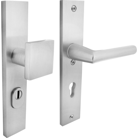 Intersteel Veiligheidsbeslag met kerntrekbeveiliging SKG3 profielcilinder rechthoekig voordeurbeslag aluminium F1