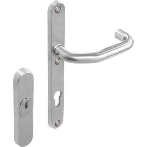 Intersteel Veiligheidsbeslag SKG3 rozet met kerntrekbeveiliging schild profielcilindergat smal ovaal binnen rvs geborsteld