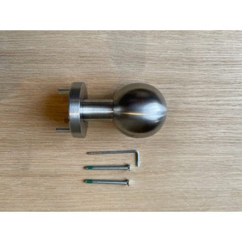 Hafi Private Line - Deurknop model 285 RVS bolle knop vast op rond rozet