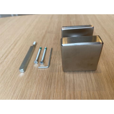 Hafi Private Line - Deurknop model 283 RVS platte knop vast op vierkant rozet