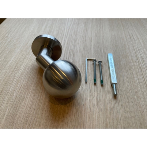 Hafi Private Line - Deurknop model 286 RVS bolle verkopte knop vast op rond rozet
