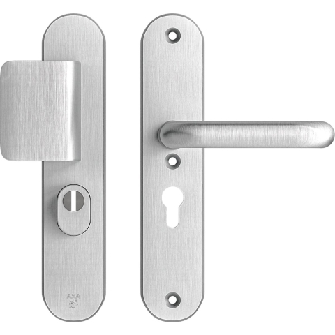 Veiligheidsbeslag Oval Plus D-duwer+kruk U PC55 anti-kerntrek/omkeerbaar/252X52x12/alu. gesl.F1/SKG3