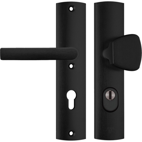 Veiligheidsbeslag Curve Plus S-knop+kruk Blok PC72 anti-kerntrek/omkeerbaar/242x52x13/alu. gesl. F8/SKG3
