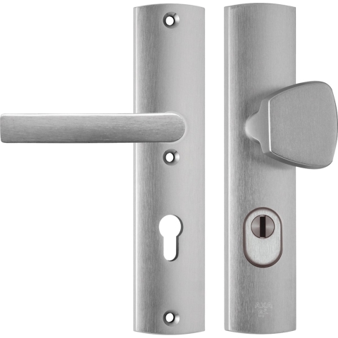 Veiligheidsbeslag Curve Plus S-knop+kruk Blok PC72 anti-kerntrek/omkeerbaar/242x52x13/alu. gesl. F1/SKG3
