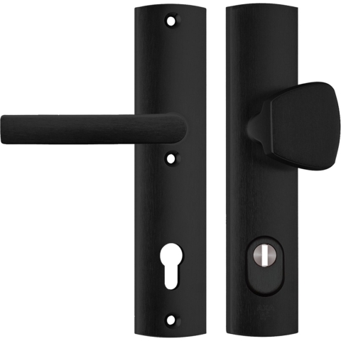Veiligheidsbeslag Curve Plus S-knop+kruk Blok PC92 anti-kerntrek/omkeerbaar/242x52x13/alu. gesl. F8/SKG3