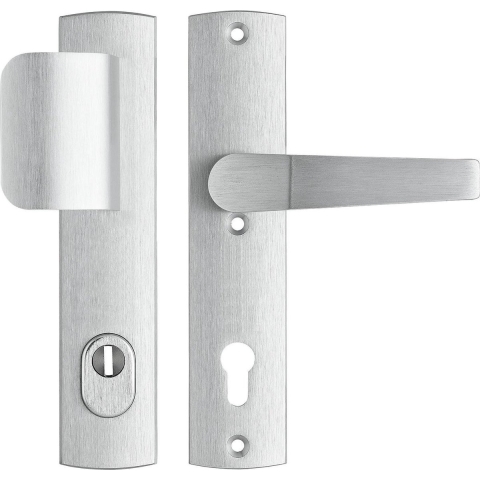 Veiligheidsbeslag Premium D-duwer+kruk Arrow PC92 anti-kerntrek/omkeerbaar/242x52x13/alu. gesl. F1/SKG3