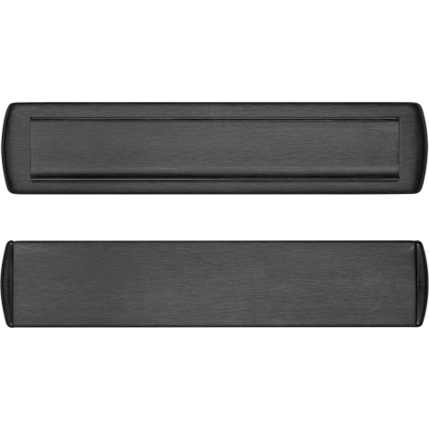 AXA Brievenbus Briefplaat + Tochtklep Curve Plus Zwart 340 x 74 mm