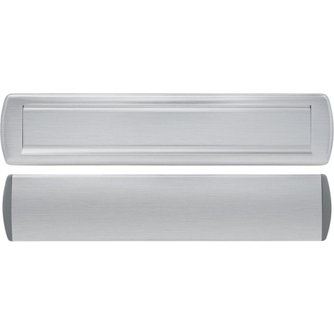 AXA Brievenbus Briefplaat + Tochtklep Curve Plus Aluminium Naturel 340 x 74 mm
