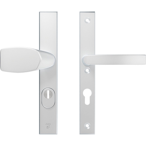 AXA Veiligheidsbeslag Edge Plus smal kruk Wing+Blok PC72 anti-kerntrek aluminium naturel