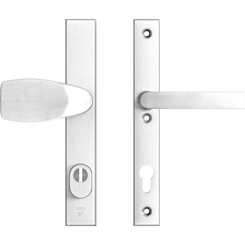 AXA Veiligheidsbeslag Edge Plus smal kruk Wing+Blok PC92 anti-kerntrek aluminium naturel