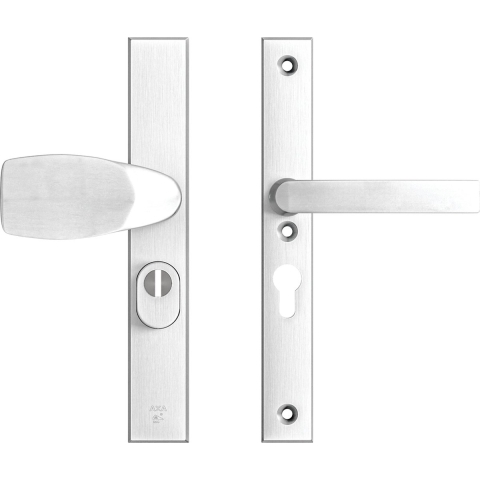 AXA Veiligheidsbeslag Edge Plus smal kruk Wing+Blok PC55 anti-kerntrek aluminium naturel
