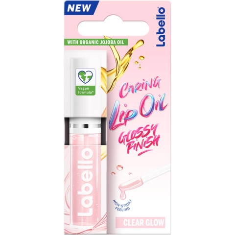 6x Labello Caring Lip Oil Clear Glow 5,5 ml