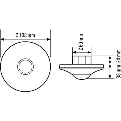 ESYLUX EP10428210 Aanwezigheidsmelder (plafond) Inbouw (in muur) 152 °, 360 ° Wit IP20