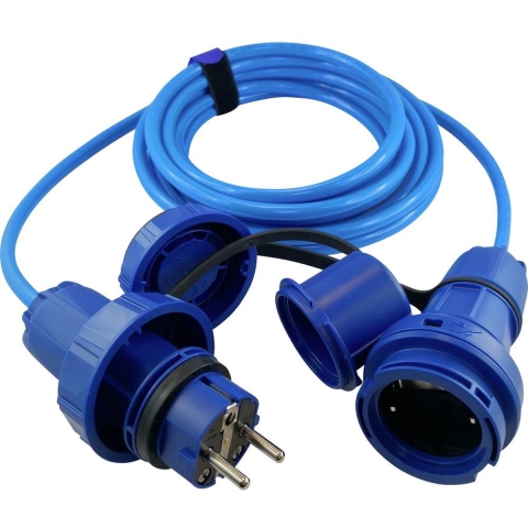 HAWA R7035 Stroom Verlengkabel 16 A Blauw 10.00 m H07BQ-F 3G 1,5 mm²