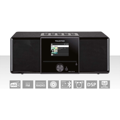 Telestar DIRA S32i CD EWF Multifunctionele Stereo Radio met CD-speler DAB+ / FM / Internet / Bluetooth Zwart - 30-320-02