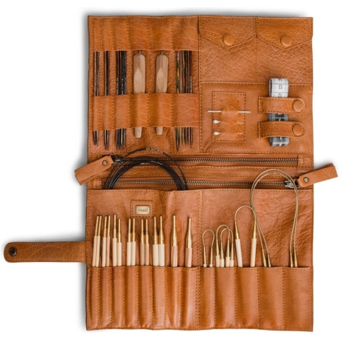 MUUD Billie Etui Whisky - Handgemaakt leren handwerketui C19x13cm - 27.5x38cm