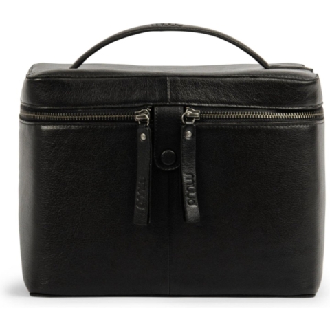 MUUD Lexi Black - Handgemaakt leren ruime handwerktas Black - 20x26cm