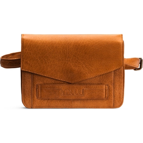 MUUD Cheri Whisky - Handgemaakt leren heuptas 24 x 18 x 3 cm