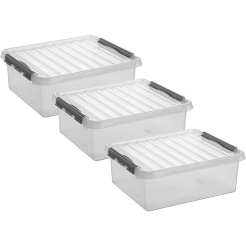 4x stuks opberg box/opbergdoos 25 liter 50 x 40 x 18 cm kunststof -