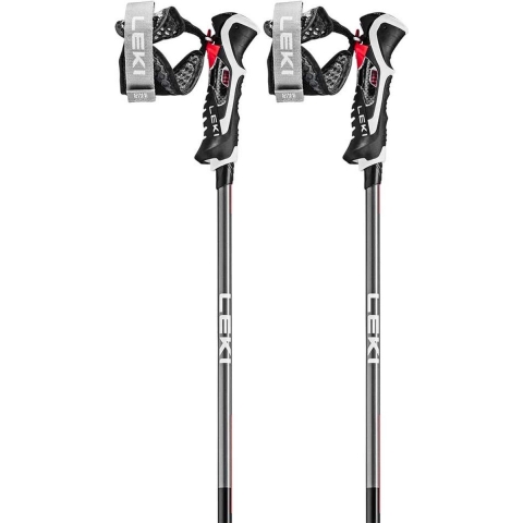 LEKI Carbon 14 3D skistokken zwart/grijs/rood, 125 cm