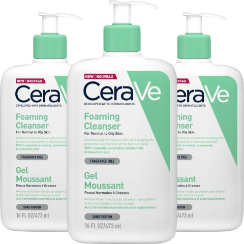 3x CeraVe Schuimende Reinigingsgel 473 ml