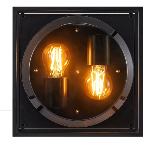 Enzo Plafondlamp | Griffin 2x E27 zwart smokey IP44 - 4803010