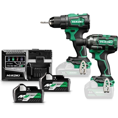 Hikoki KC18DEWJZ | Accu Combopack | DS18DE +WR18DE | 18 V | 2x MULTI VOLT accu's + snellader | In HSC III koffer - KC18DEWJZ