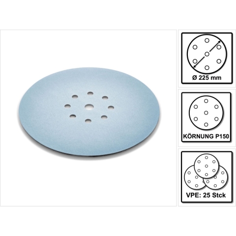 Festool Accessoires Schuurschijf STF D225 P150 GR S/25 Granat Soft - 204224