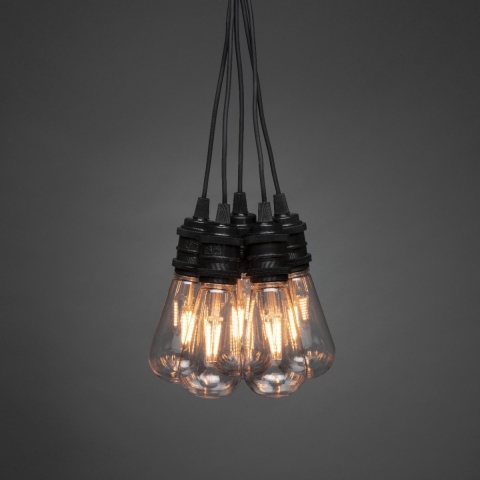 Konstsmide 2365-800 Lichtkettingsysteem Binnen/buiten Energielabel: F (A - G) werkt op het lichtnet Aantal lampen 10 LED Barnsteen Verlichte lengte: 4.5 m